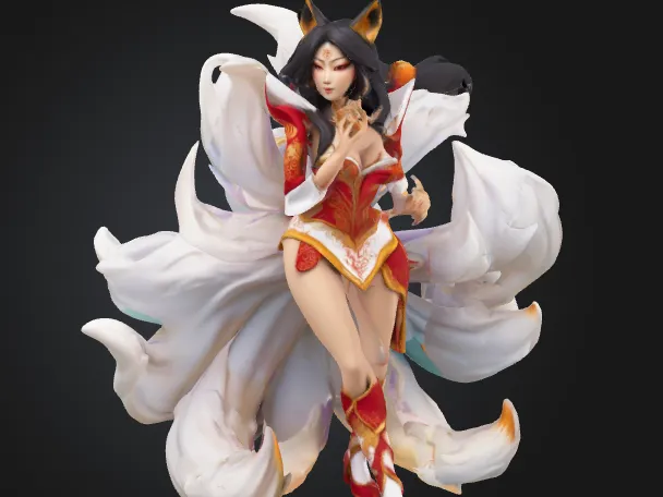 [LoL Ahri] Enchanting Nine-Tailed Fox Figurine