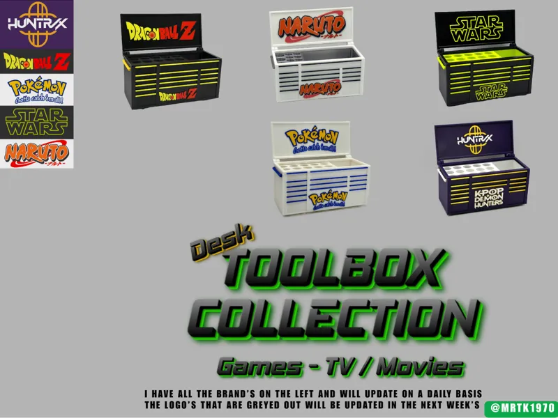 5+ Desk Toolbox Games Movies TV Anime