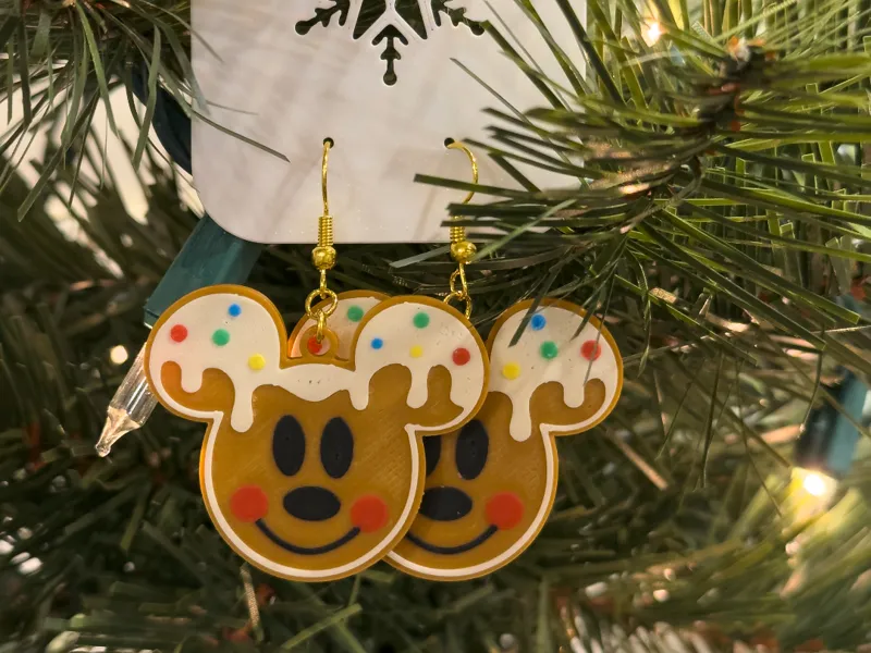 Mickey Mouse Gingerbread Cookie Earrings