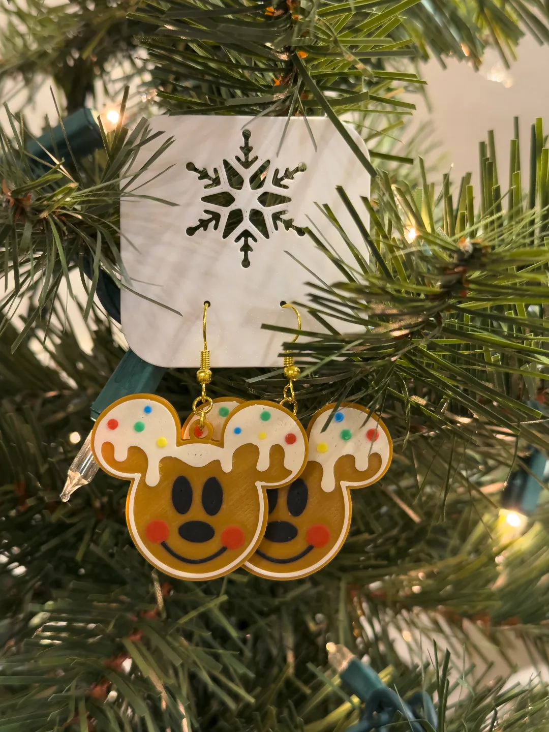 Mickey Mouse Gingerbread Cookie Earrings view 2