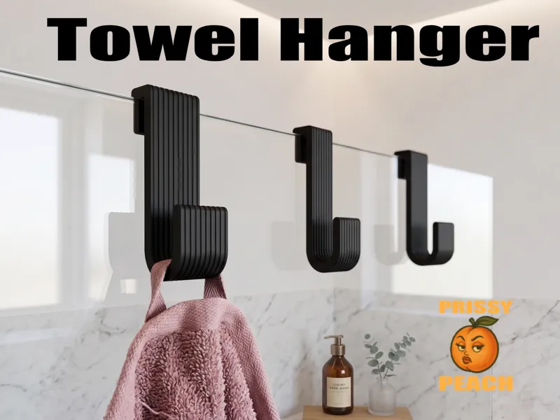 Shower Glass Hook - Towel Holder straight lines
