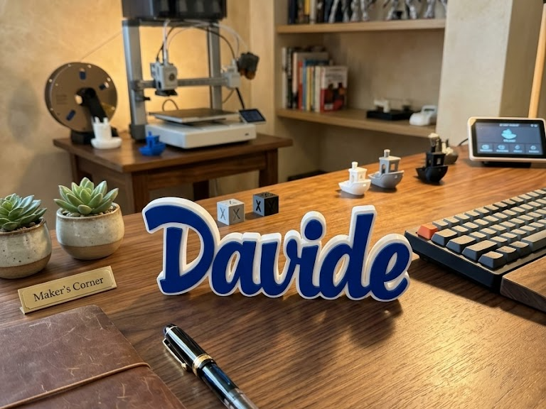 TARGHETTA "DAVIDE" AUTOPORTANTE DA SCRIVANIA