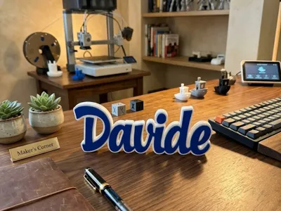 SELF-STANDING DESK NAMEPLATE "DAVIDE"
