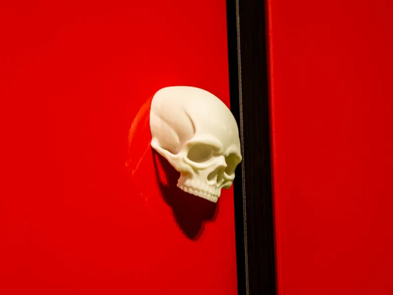 Skull shaped cabinet handle knob