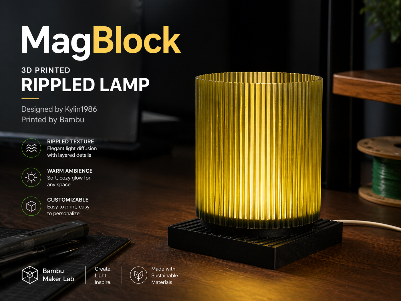 MagBlock – Modular Magnetic Ripple Lamp