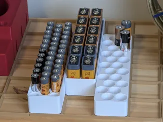 Battery Storage Gridfinity - 1x4, High Density