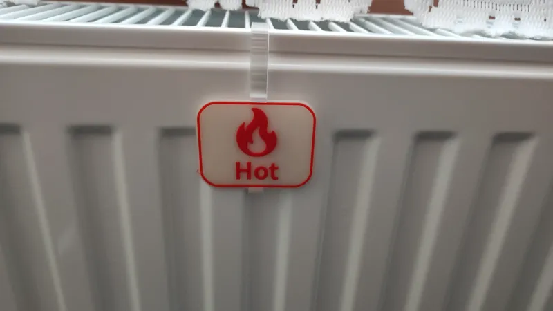 Thermoactive sign for a radiator