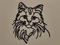 Chat au trait - déco murale — photo 2