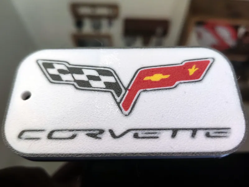 Corvette logo keychain