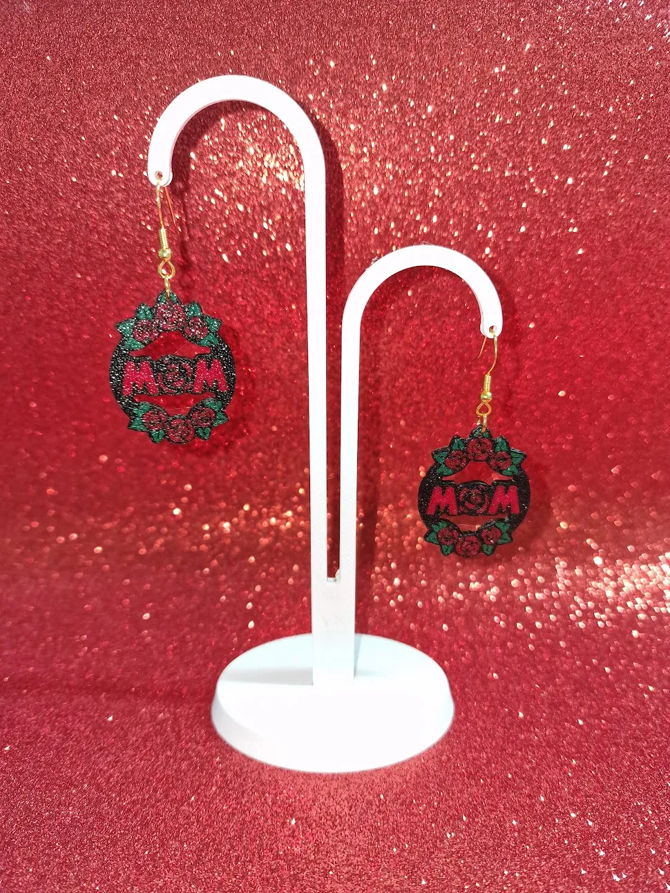 Mother's day roses earrings view 3