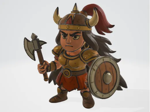 A female warlord generated by AI