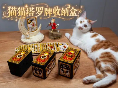 Cat Tarot Card Storage Box