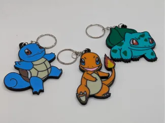 Pokémon keychain - Charmander, Squirtle, Bulbasaur