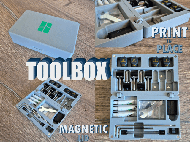 Toolbox for P2, X2, H2 - magnetic lid, 8x hotends
