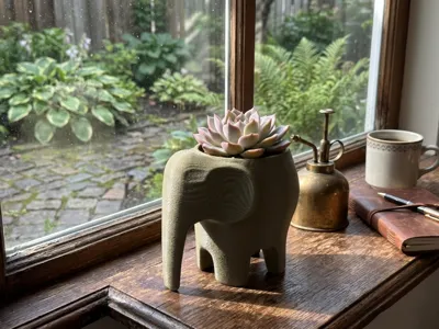 Geometric Elephant Planter / Desk Organizer