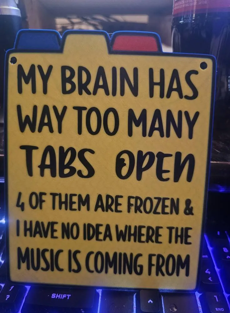 Tabs open sign - Free 3D Print Model - MakerWorld