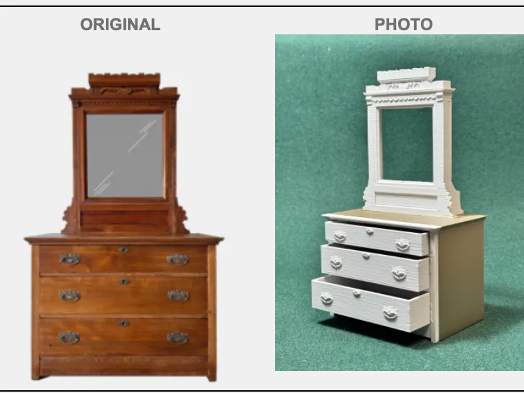 Request:  Dresser w removable drawers & mirror