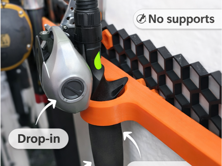 HWS Adjustable Fishing Rod Rack