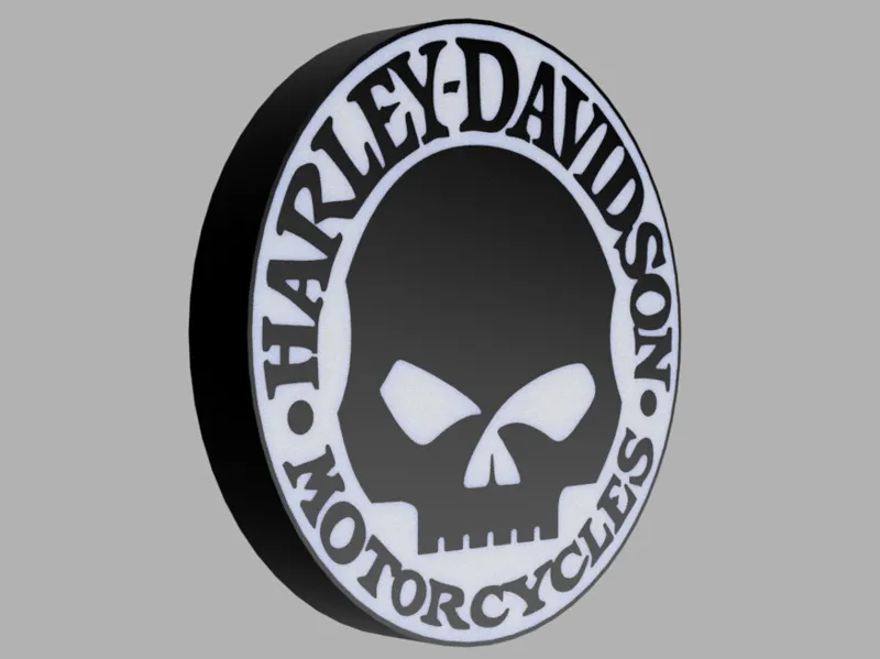 H2D Optimised Harley Davidson Skull Lightbox