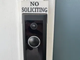 Wired Ring Doorbell Sign (No Soliciting)