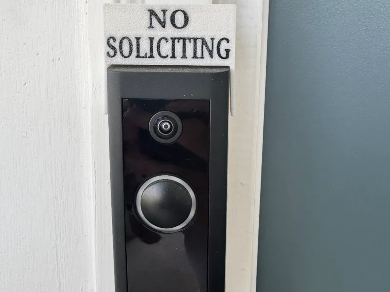 Wired Ring Doorbell Sign (No Soliciting)