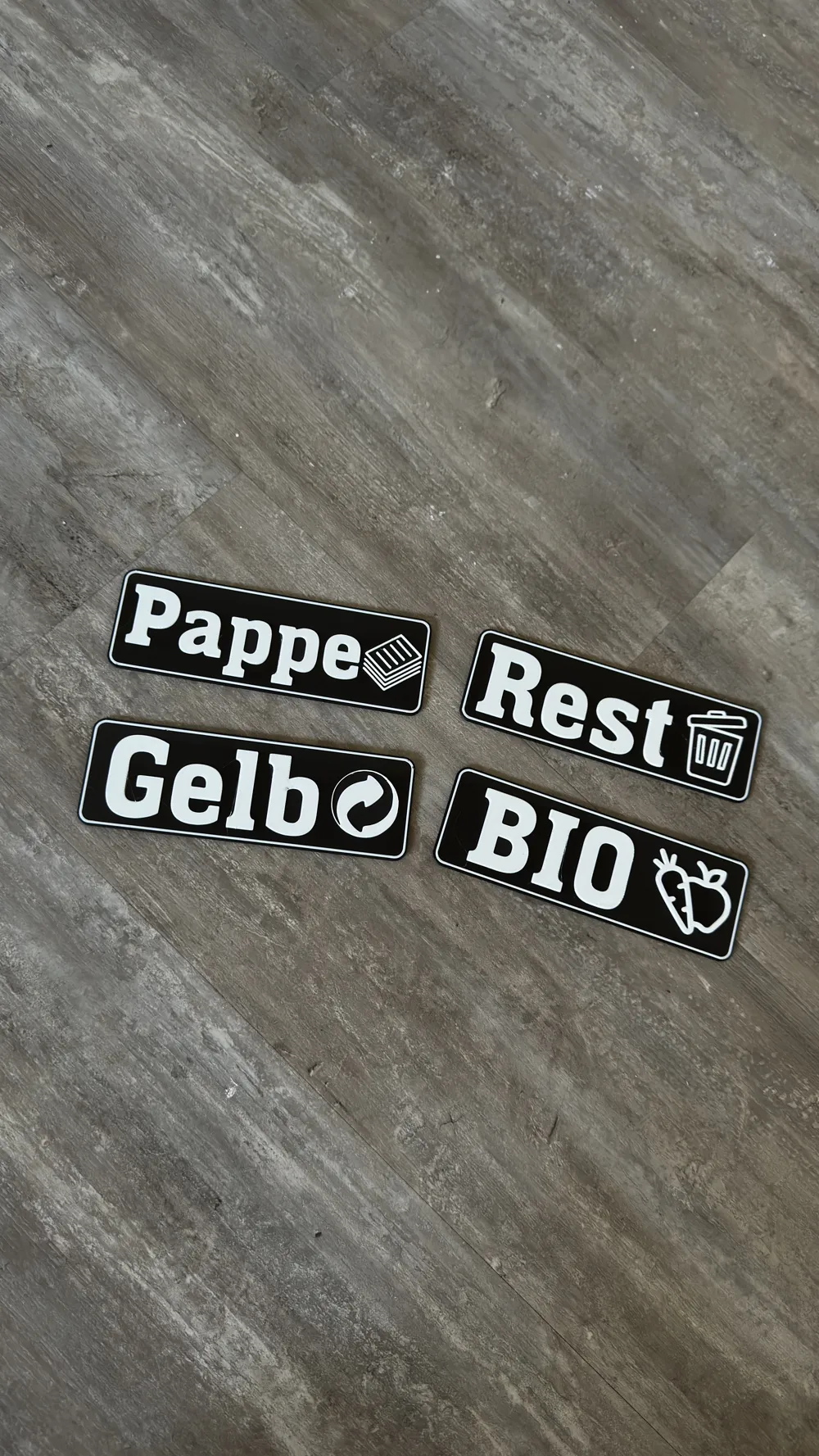 Waste Separation Signs – Cardboard, Residual, Yellow, Organic - Free 3D ...