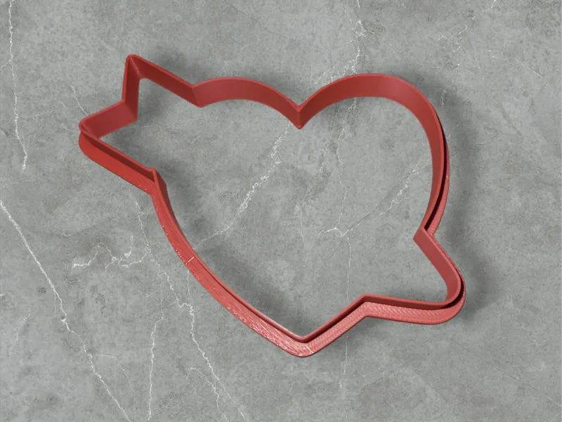 Heart shaped cookie cutter with arrow
