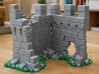 Ruine de rempart médiéval Miniature pour JDR 