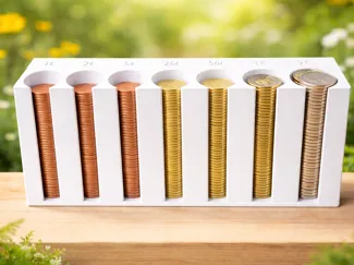 Clasificador decorativo de euros