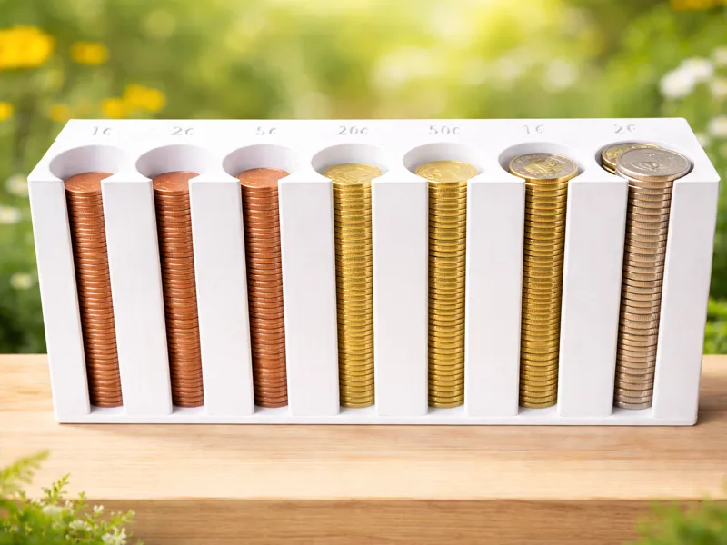 Clasificador decorativo de euros