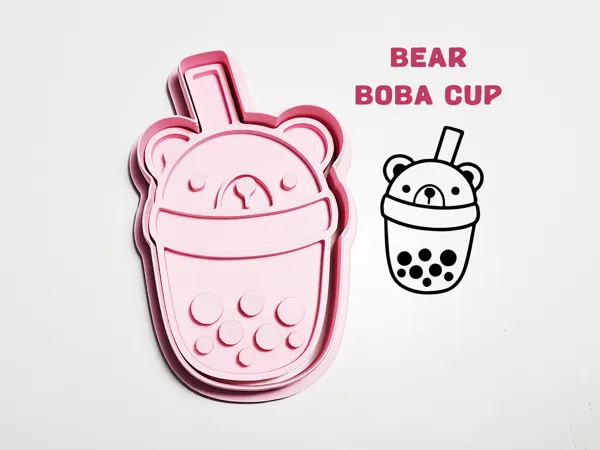 Emporte-pièce gobelet bubble tea ourson