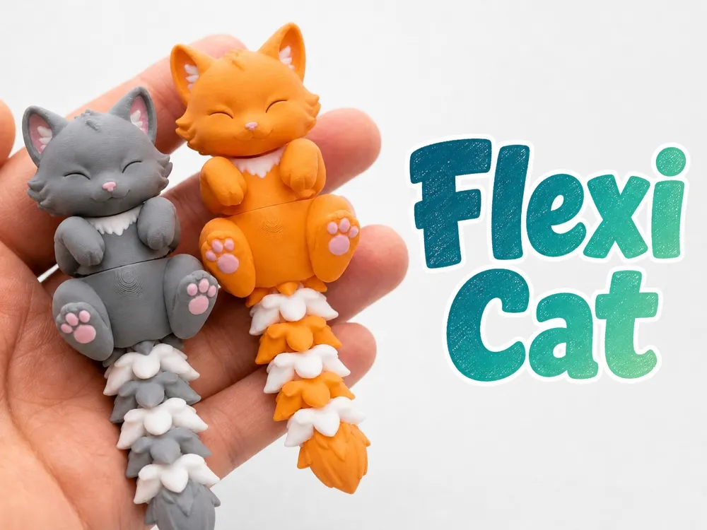 Objeto manipulable: Flexi fidget cat. Referencia del modelo original.