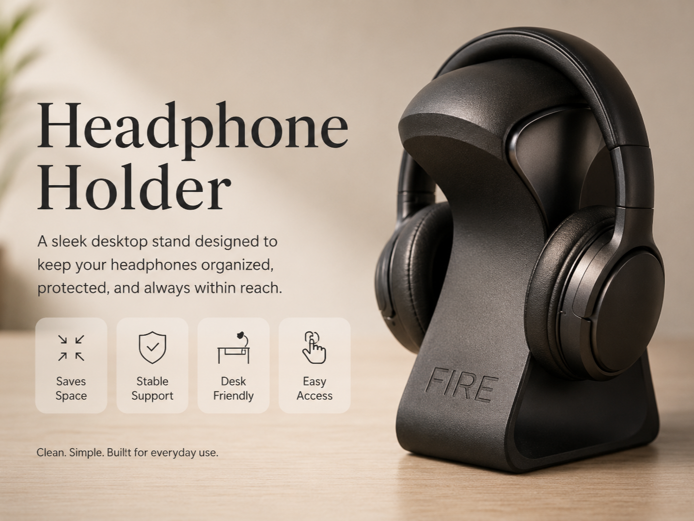 Simple Headphone Holder