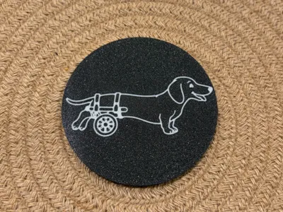 Dachshund Mobility Aid Coaster