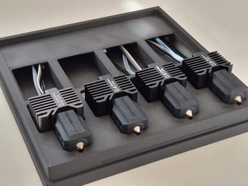 Fanless Hotends Inlay for Bambu Hotends Box with different Trays