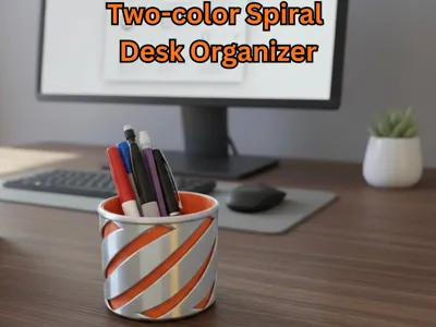 Two-color Spiral Desk Organizer