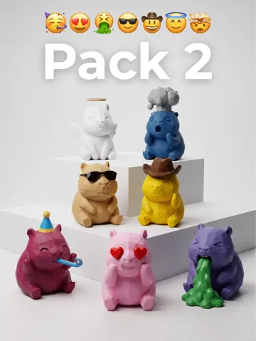 Accesorio para impresora 3D: Cute Capybara Low-Poly Emoji - Collection 2 (AMS) — vista de referencia 2