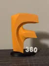 Flush on back of logo