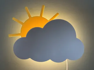 Wolke mit Sonne Nachtlicht/Wandbild (Modular)