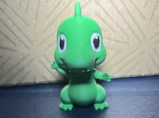 Cute Little Green Dino - Keychain