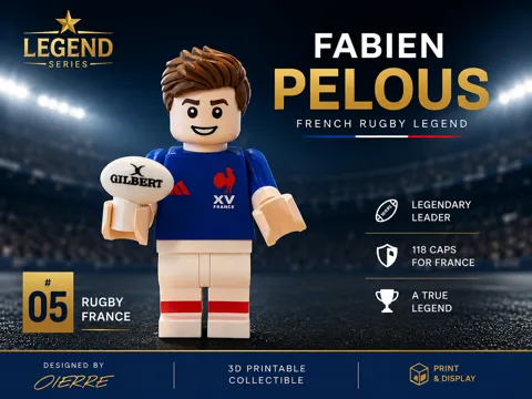 Figura decorativa: Fabien Pelous – French Rugby Legend — referencia de MakerWorld
