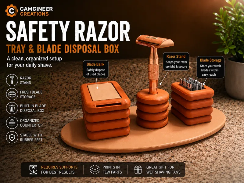 Safety Razor Tray & Blade Disposal Box