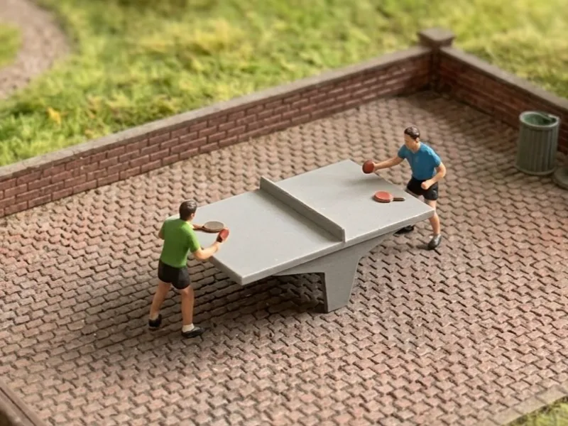 H0 Scale Ping Pong Table Classic Diorama Accessory