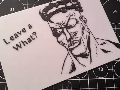 Leave a What meme sign 