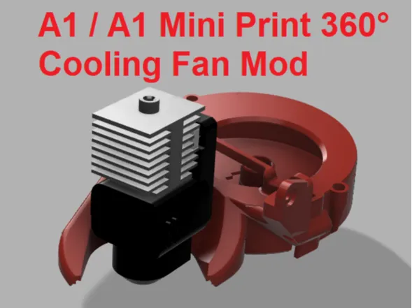 A1 / A1 Mini Print 360° Cooling Fan Mod by Mario_L MakerWorld: Download ...