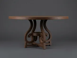 1/12 Doll House Elegant Round Pedestal Table