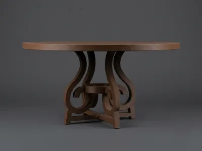 1/12 Doll House Elegant Round Pedestal Table