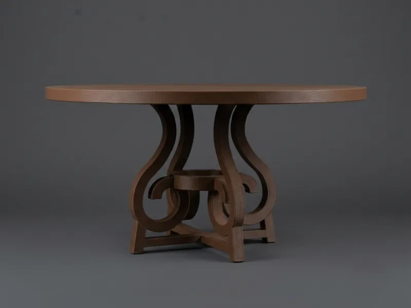 1/12 Doll House Elegant Round Pedestal Table