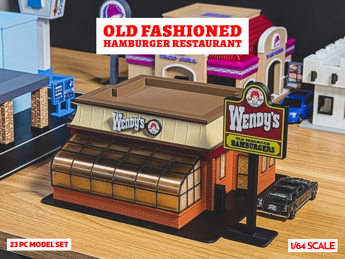 Retro Burger Model Set - 1:64 Scale Diorama