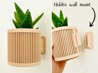 Modern wall mounted planter with hidden wall mount